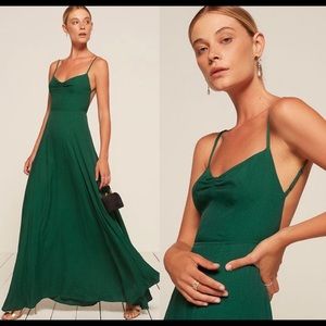 Reformation Thistle Maxi Dress in Emerald